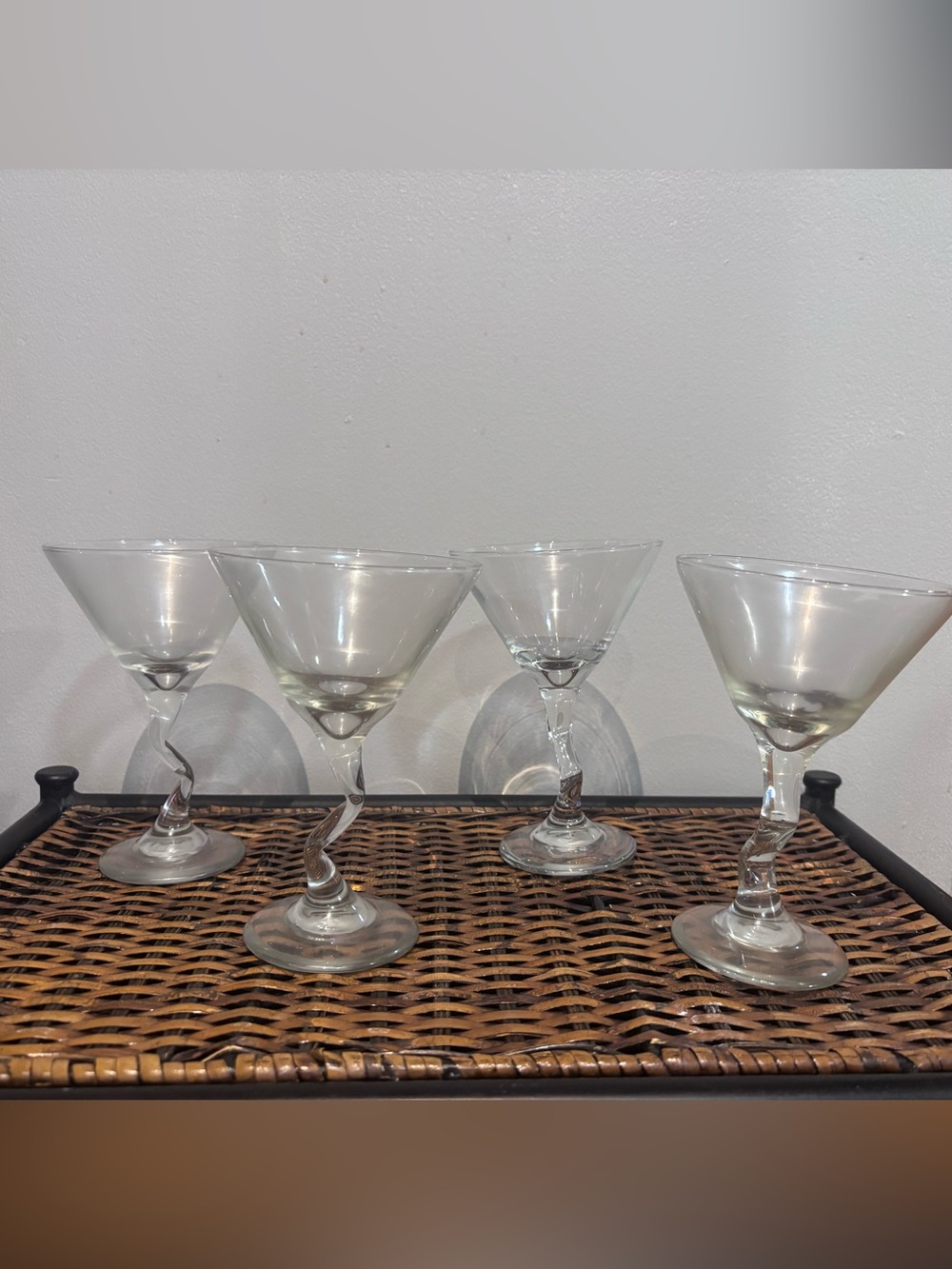 Brand New Deadstock Vintage Libbey Zig Zag Martini Glasses Set of 4